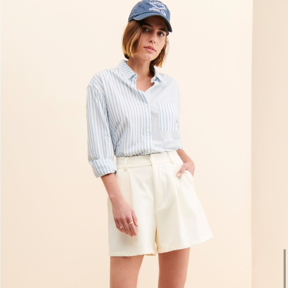 pistola Blue and White Striped Button-Down Shirt